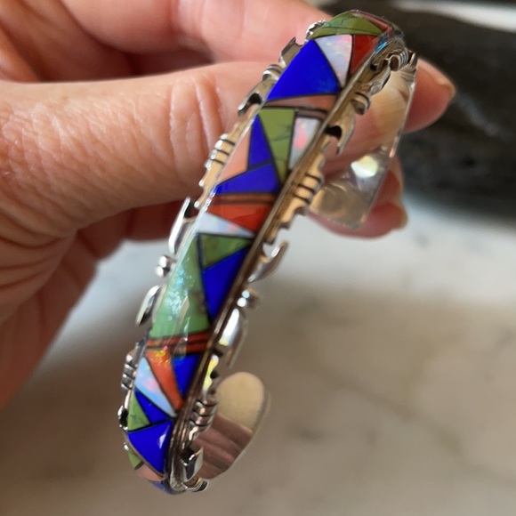 Sold Vintage Navajo A. Francisco Multi Stone Bracelet - Picture 10 of 15